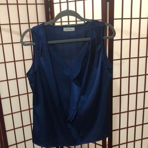 Calvin Klein blue detailed sleeveless blouse